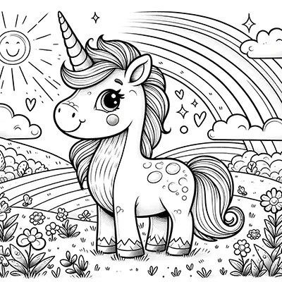 free unicorn coloring page